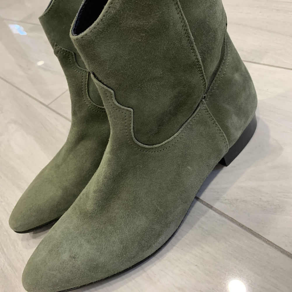 Gabriella Made In Italy Green Suede Leather Boots